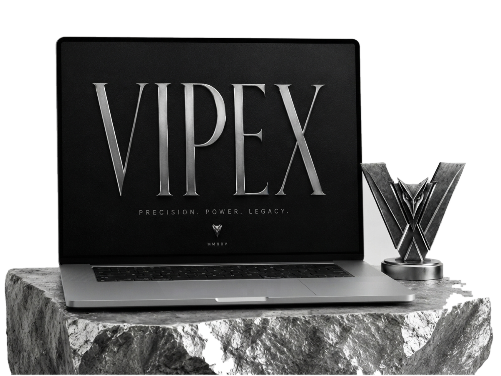 VIPEX laptop on raw stone